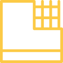 Icono de edificio amarillo y negro